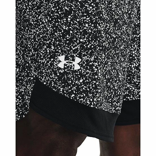 Men's Under Armour Train Stretch Printed Shorts Black White 5 Men's Under Armour Train Stretch Printed Shorts Black White - Image 5