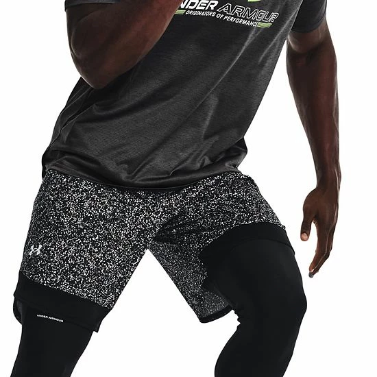 Men's Under Armour Train Stretch Printed Shorts Black White 8 Men's Under Armour Train Stretch Printed Shorts Black White - Image 8
