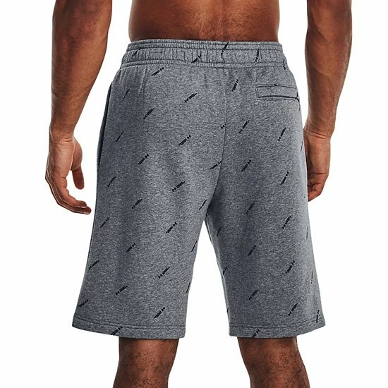Men's Under Armour Printed Rival Fleece Shorts Pitch Gray 2 Men's Under Armour Printed Rival Fleece Shorts Pitch Gray - Image 2