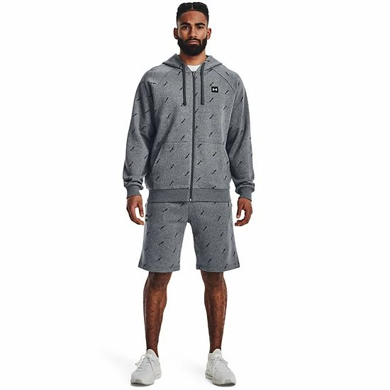 Men's Under Armour Printed Rival Fleece Shorts Pitch Gray 3 Men's Under Armour Printed Rival Fleece Shorts Pitch Gray - Image 3