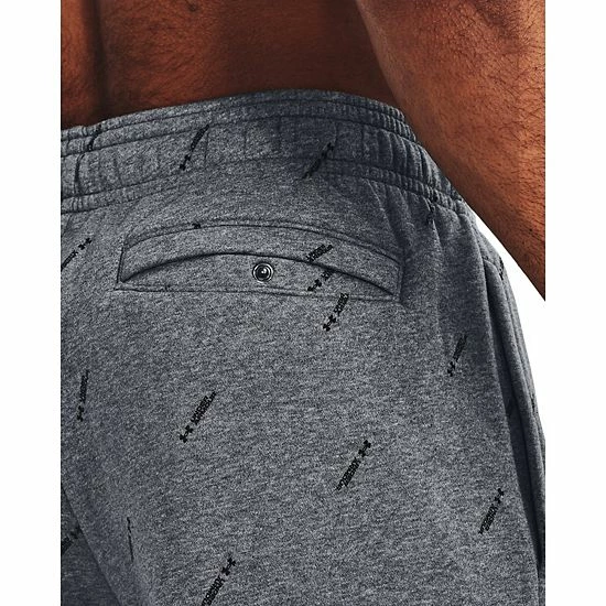 Men's Under Armour Printed Rival Fleece Shorts Pitch Gray 4 Men's Under Armour Printed Rival Fleece Shorts Pitch Gray - Image 4