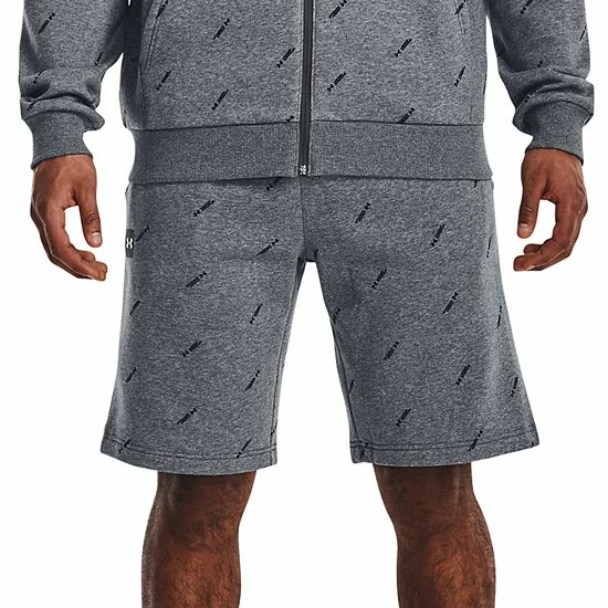 Men's Under Armour Printed Rival Fleece Shorts Pitch Gray 7 Men's Under Armour Printed Rival Fleece Shorts Pitch Gray - Image 7