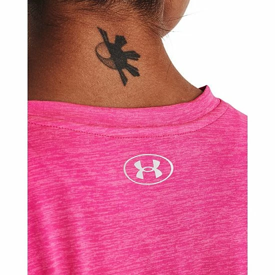 Women's Under Armour Tech™ Twist Script Logo Tee Black White 3 Women's Under Armour Tech™ Twist Script Logo Tee Black White - Image 3
