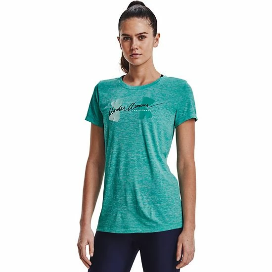 Women's Under Armour Tech™ Twist Script Logo Tee Black White 8 Women's Under Armour Tech™ Twist Script Logo Tee Black White - Image 8