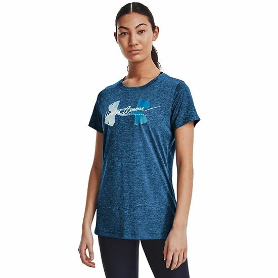 Women's Under Armour Tech™ Twist Script Logo Tee Black White 9 Women's Under Armour Tech™ Twist Script Logo Tee Black White - Image 9