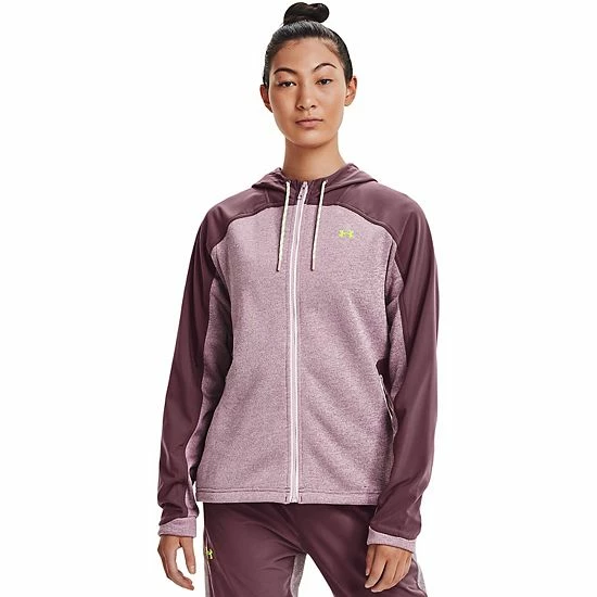 Women's Under Armour Essential Hooded Water-Resistant Sweater Jacket Black Medium Heather 9 Women's Under Armour Essential Hooded Water-Resistant Sweater Jacket Black Medium Heather - Image 9