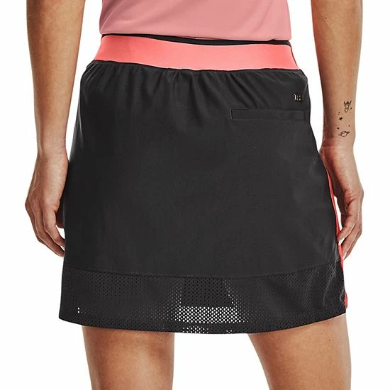 Women's Under Armour Links Knit Golf Skort Jet Gray Vermillion 2 Women's Under Armour Links Knit Golf Skort Jet Gray Vermillion - Image 2