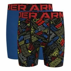 Boys 8-20 Under Armour 2-Pack Allover Brand Script Boxer Set