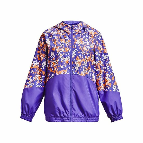 Girls 7-16 Under Armour Woven Full-Zip Jacket Purple 4 Girls 7-16 Under Armour Woven Full-Zip Jacket Purple - Image 4