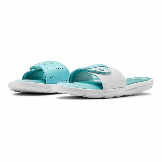 Under Armour Ignite IX Grade School Kids' Slide Sandals White Blue Haze 4 Under Armour Ignite IX Grade School Kids' Slide Sandals White Blue Haze - Image 4