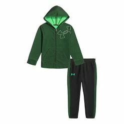 Baby Boys Under Armour Mesh Fleece Zip-Up Hoodie And Side-Stripe Joggers Set