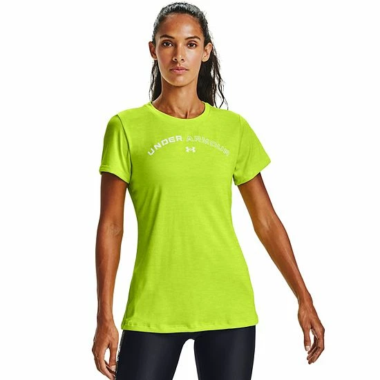 Women's Under Armour Tech Twist Graphic Tee Green Citrine 8 Women's Under Armour Tech Twist Graphic Tee Green Citrine - Image 8