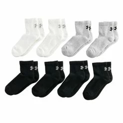 Boys Under Armour Quarter 6-Pack + 2 Bonus Socks White -Under Armour SHOP unnamed file 7495