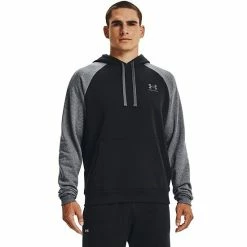Men's Under Armour Rival Fleece Colorblock Hoodie Concrete
