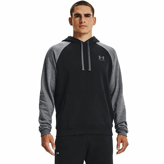 Men's Under Armour Rival Fleece Colorblock Hoodie Concrete 1 Men's Under Armour Rival Fleece Colorblock Hoodie Concrete