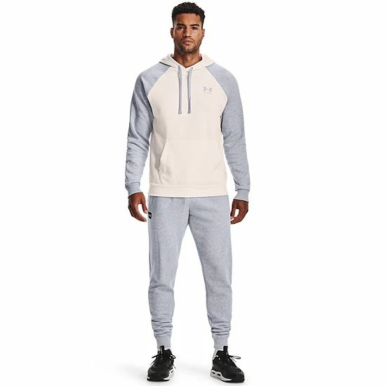 Men's Under Armour Rival Fleece Colorblock Hoodie Concrete 3 Men's Under Armour Rival Fleece Colorblock Hoodie Concrete - Image 3