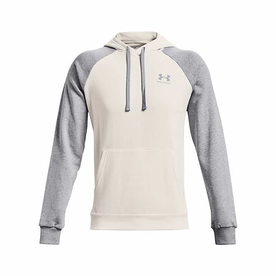 Men's Under Armour Rival Fleece Colorblock Hoodie Concrete 5 Men's Under Armour Rival Fleece Colorblock Hoodie Concrete - Image 5