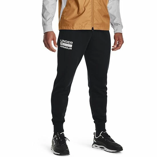 Men's Under Armour Rival Fleece Signature Joggers Black 1 Men's Under Armour Rival Fleece Signature Joggers Black