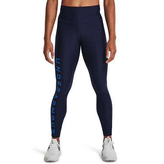 Women's Under Armour HeatGear® Armour Branded High-Waisted Leggings Midnight Navy Victory 1 Women's Under Armour HeatGear® Armour Branded High-Waisted Leggings Midnight Navy Victory