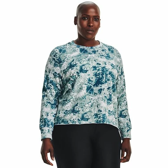 Plus Size Under Armour Rival Terry Printed Crewneck Sweatshirt Ghost Gray 7 Plus Size Under Armour Rival Terry Printed Crewneck Sweatshirt Ghost Gray - Image 7
