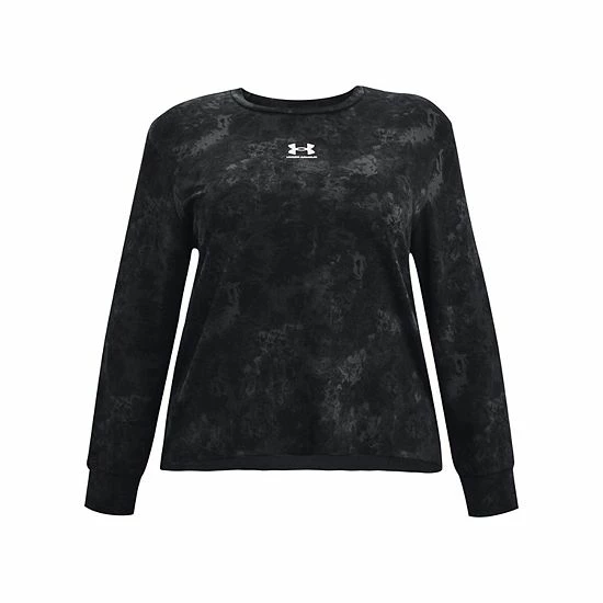 Plus Size Under Armour Rival Terry Printed Crewneck Sweatshirt Ghost Gray 10 Plus Size Under Armour Rival Terry Printed Crewneck Sweatshirt Ghost Gray - Image 10