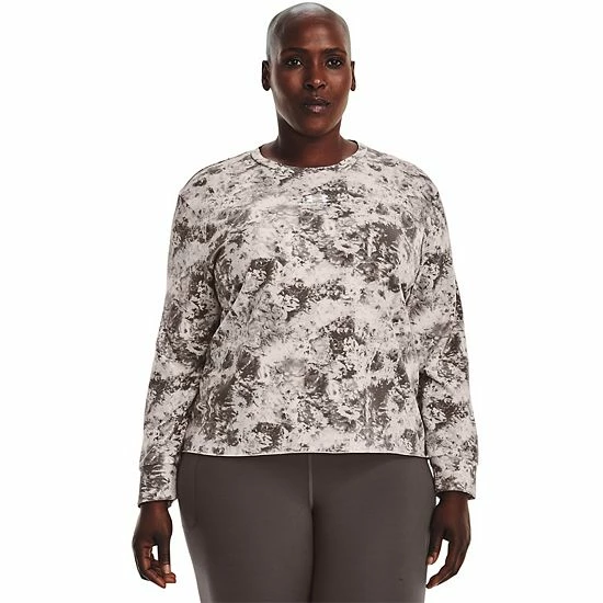 Plus Size Under Armour Rival Terry Printed Crewneck Sweatshirt Ghost Gray 11 Plus Size Under Armour Rival Terry Printed Crewneck Sweatshirt Ghost Gray - Image 11