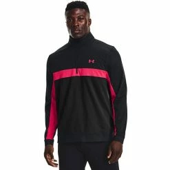 Men's Under Armour Storm Colorblock Mid-Layer Half-Zip Golf Pullover Top Academy White
