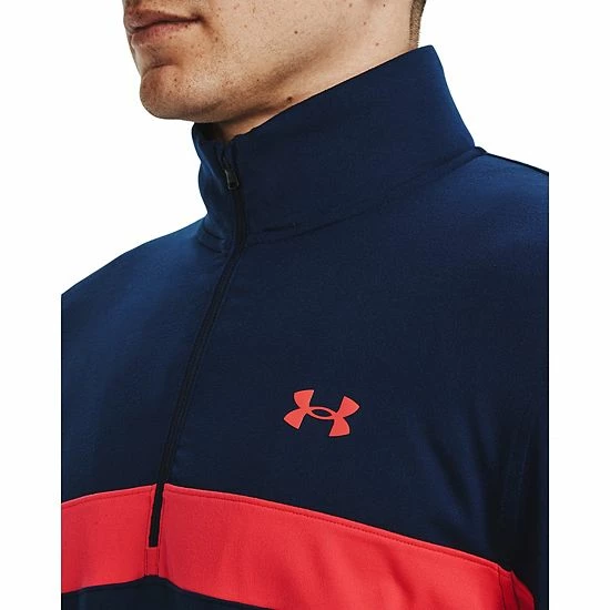 Men's Under Armour Storm Colorblock Mid-Layer Half-Zip Golf Pullover Top Academy White 3 Men's Under Armour Storm Colorblock Mid-Layer Half-Zip Golf Pullover Top Academy White - Image 3