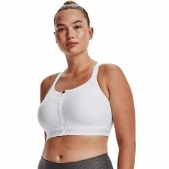 Plus Size Under Armour Crossback Zip-Front Sports Bra Black