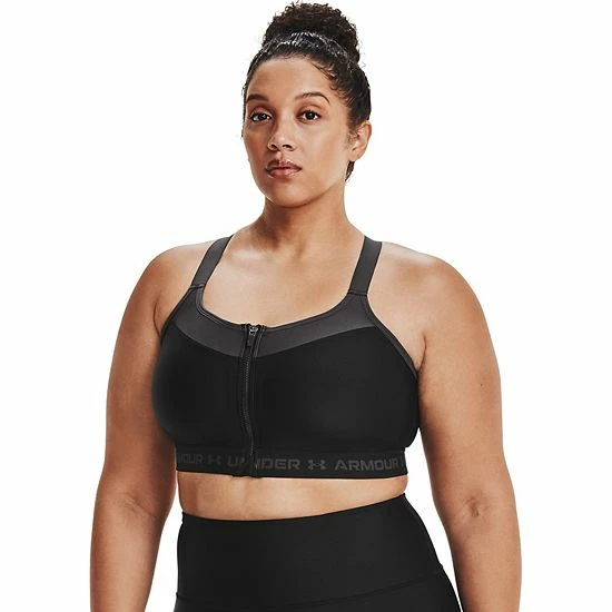 Plus Size Under Armour Crossback Zip-Front Sports Bra Black 5 Plus Size Under Armour Crossback Zip-Front Sports Bra Black - Image 5
