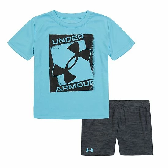 Boys 4-7 Under Armour UA Stamp Big Logo Graphic Tee & Shorts Set Fresco Blue 1 Boys 4-7 Under Armour UA Stamp Big Logo Graphic Tee & Shorts Set Fresco Blue