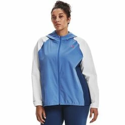 Plus Size Under Armour Woven Colorblock Wordmark Jacket
