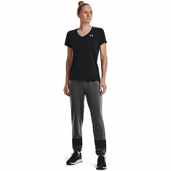 Women's Under Armour Rival Terry Colorblock Joggers Jet Gray 3 Women's Under Armour Rival Terry Colorblock Joggers Jet Gray - Image 3