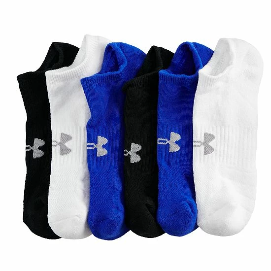 Men's Under Armour 6-pack Training Cotton Performance No-Show Socks True Gray Heather 2 Men's Under Armour 6-pack Training Cotton Performance No-Show Socks True Gray Heather - Image 2
