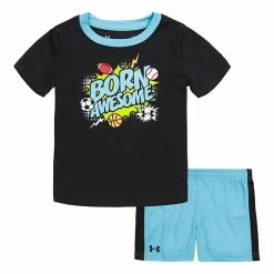 Toddler Boy Under Armour "Born Awesome" Graphic Tee & Shorts Set