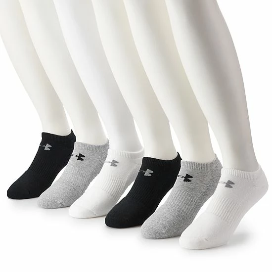 Men's Under Armour 6-pack Training Cotton Performance No-Show Socks True Gray Heather 7 Men's Under Armour 6-pack Training Cotton Performance No-Show Socks True Gray Heather - Image 7