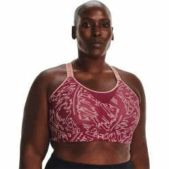 Plus Size Under Armour Infinity Printed High-impact Sports Bra Black Rose
