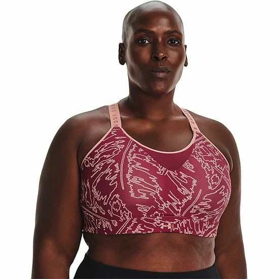 Plus Size Under Armour Infinity Printed High-impact Sports Bra Black Rose 1 Plus Size Under Armour Infinity Printed High-impact Sports Bra Black Rose