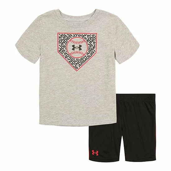 Boys 4-7 Under Armour Sleek Baseball Graphic Tee & Shorts Set Victory Blue 3 Boys 4-7 Under Armour Sleek Baseball Graphic Tee & Shorts Set Victory Blue - Image 3