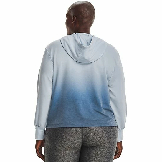 Plus Size Under Armour Rival Ombre French Terry Hoodie Jet Gray 2 Plus Size Under Armour Rival Ombre French Terry Hoodie Jet Gray - Image 2