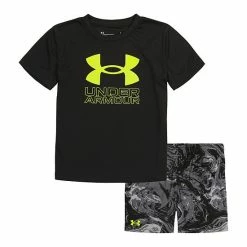 Boys 4-7 Under Armour Liquid Big Logo Graphic Tee & Shorts Set Black