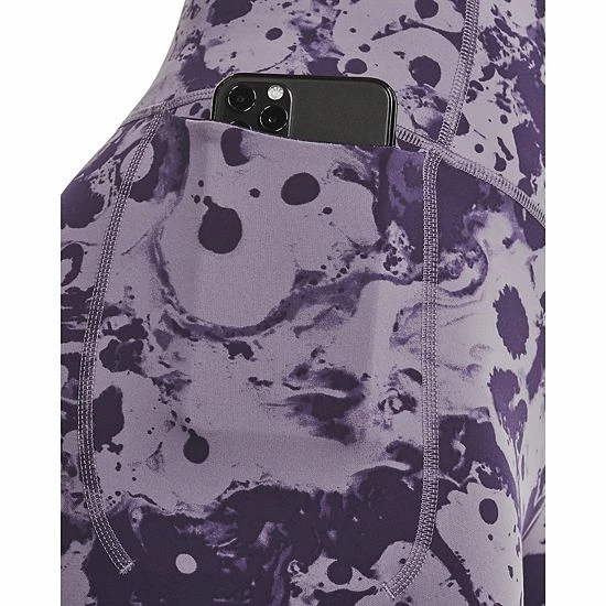 Women's Under Armour Meridian Print Ankle Leggings Black Rose 4 Women's Under Armour Meridian Print Ankle Leggings Black Rose - Image 4