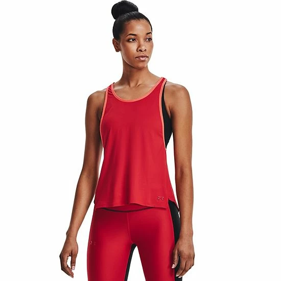 Women's Under Armour Knockout 2-in-1 Tank Red Black 6 Women's Under Armour Knockout 2-in-1 Tank Red Black - Image 6