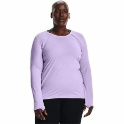 Plus Size Under Armour Cozy Crewneck Top Black White