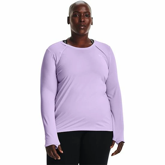 Plus Size Under Armour Cozy Crewneck Top Black White 1 Plus Size Under Armour Cozy Crewneck Top Black White