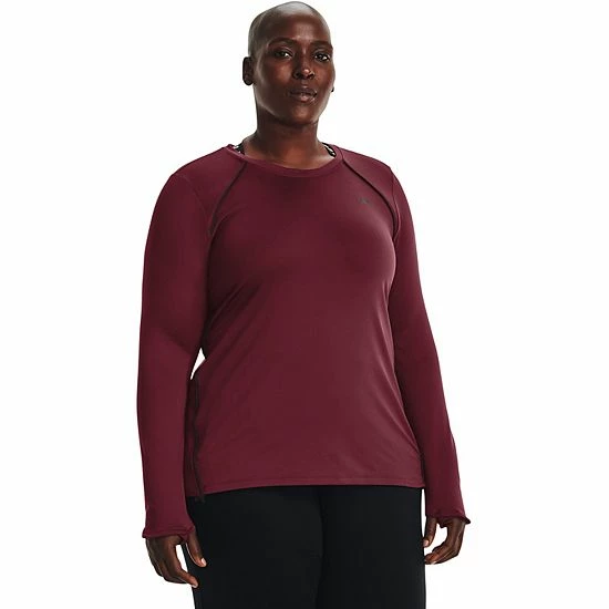 Plus Size Under Armour Cozy Crewneck Top Black White 4 Plus Size Under Armour Cozy Crewneck Top Black White - Image 4