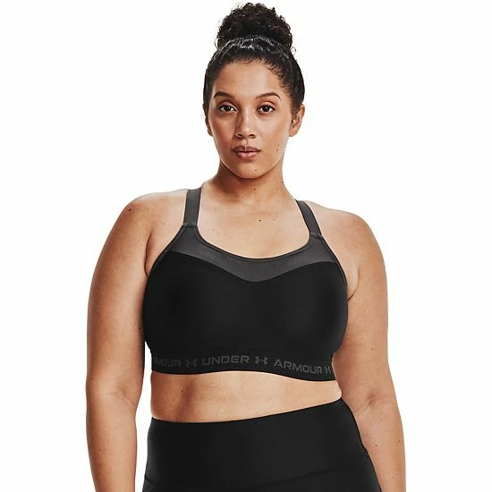Plus Size Under Armour Crossback High-Impact Sports Bra Black 1 Plus Size Under Armour Crossback High-Impact Sports Bra Black