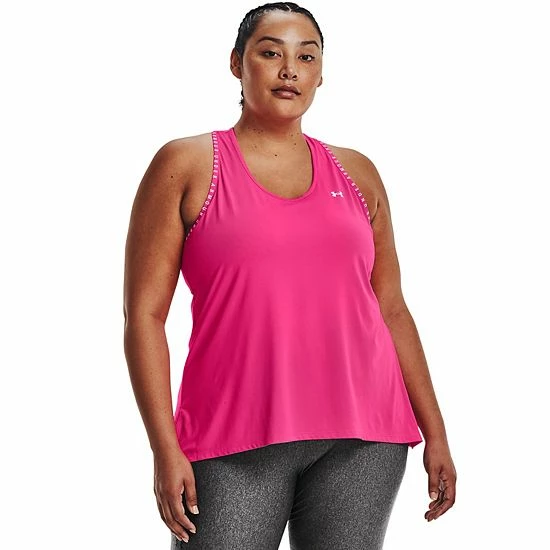 Plus Size Under Armour Knockout Tank Electro Pink 2 Plus Size Under Armour Knockout Tank Electro Pink - Image 2