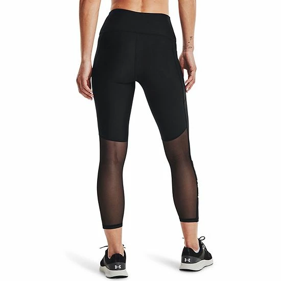 Women's Under Armour HeatGear® Graphic No-Slip Waistband Ankle Leggings Black 2 Women's Under Armour HeatGear® Graphic No-Slip Waistband Ankle Leggings Black - Image 2