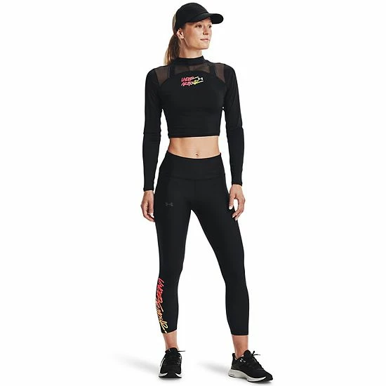Women's Under Armour HeatGear® Graphic No-Slip Waistband Ankle Leggings Black 4 Women's Under Armour HeatGear® Graphic No-Slip Waistband Ankle Leggings Black - Image 4